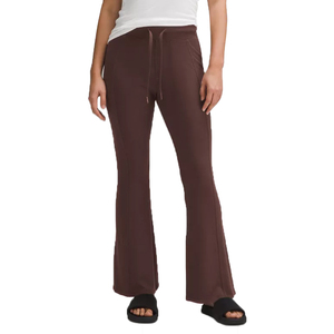 Pantalons évasés en toile à taille élastique rétro Y2K pour femmes très demandés, vêtements de sport personnalisés avec logo - Product Image 3