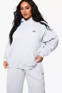 ชุดวอร์มผู้หญิงแบบสวมหัวมีฮู้ดปักลายโอเวอร์ไซส์คุณภาพสูง - Product Image 2