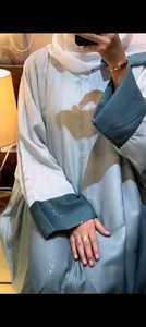 ชุดเดรสดูไบสำหรับผู้หญิงประดับกลิตเตอร์มีจีบด้านข้างประดับด้วยหินลูกปัดงานปักด้วยมือแบบทางการมุสลิมแบบดั้งเดิม - Product Image 3