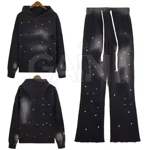 Pantalon de survêtement en strass pour hommes personnalisé couleur unie survêtement Offre Spéciale en strass pour hommes coupe ajustée en coton - Product Image 1