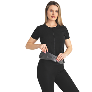 Women's Three-Level Hook Short Sleeve Zipper <b>Sauna</b> Thermal <b>Suit</b> High Quality Polymer Material Slimming Sweating at Home - Product Image 1