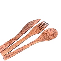 Ensemble de couverts et de vaisselle écologiques en bois de coco pour restaurants, utilisation en voyage, design traditionnel chinois, kit complet en provenance du Vietnam