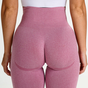 Women's Mid-Waist Gym Activewear Yoga Pants Butt Lift Scrunch Seamless Elastic Compression Breathable Terry Knee-Length Formal - Product Image 3