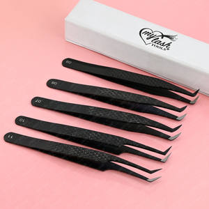 Pince à épiler personnalisée pour la fabrication d'éventail de cils d'artiste Ventilateur de précision pour le volume et le ramassage Outil d'extension de cils de précision mince Finition noire - Product Image 5