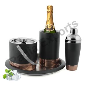 Juego de herramientas de barra de lujo de 6 piezas en diseño grabado exterior de cobre negro para proveedores de barras - Product Image 1