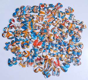 Cobre natural ostra espinosa turquesa par de piedras preciosas India precio al por mayor alta calidad cabujón par piedras preciosas fabricación de joyas - Product Image 5