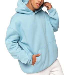 Sweat à Capuche Solide en Polaire Lourd pour Homme, Coupe Régulière, Sweat-shirt en Coton Épais d'Hiver Streetwear Hip Hop Décontracté - Product Image 4