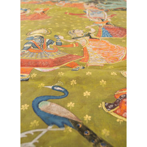 Pichwai Art Green Cotton Cloth <b>Wall</b> Art Tapestry Bohemian Christmas Style Scenic for Home Outdoor Nordic for <b>Wall</b> <b>Decor</b> Ramadan - Product Image 3
