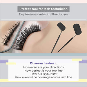 Miroir cosmétique mural non pliable pour technicien professionnel des cils, cadre en acier inoxydable plaqué or, personnalisé, simple - Product Image 4