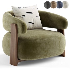 Nordic Single Solid Wood <b>Armchair</b> with Fabric <b>Cover</b> Most Popular Lazy Lounge <b>for</b> Bedroom Living Room Hotel Apartment Hospital - Product Image 3