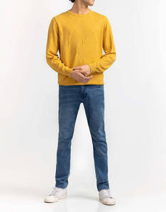 Solid Plain Color OEM Custom Winter Anti-Pilling Front Logo Long Sleeve Pullover Crew Neck <b>Jumper</b> <b>Knit</b> Sweater for <b>Men</b> - Product Image 2