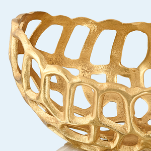 Tazón para Servir de Aluminio Fundido, Diseño Nuevo, Chapado en Oro, Hecho en India, para Frutas, Ideal para Hoteles y Restaurantes - Product Image 4