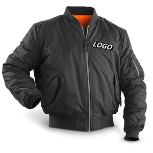 Chaqueta de Bombardero a prueba de viento Vintage para hombre de peso ligero de calidad superior hecha por profesionales Color sólido cremallera completa poliéster/algodón - Product Image 6