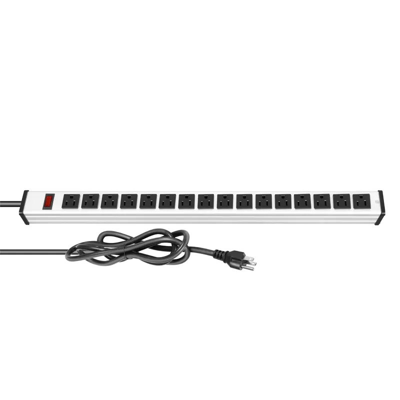 15 porte 1U 1.5U Rackmount PDU con presa di alimentazione americana 15A 125V approvazione ETL distribuzione dell'alimentazione unts