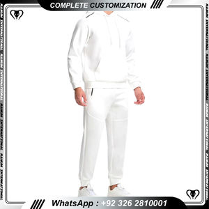 Pull uni vierge personnalisé joggers à capuche pantalons de survêtement et sweat à capuche ensemble jogger costume survêtement survêtement pour hommes - Product Image 3