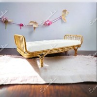 Neugeborene Fotografie Prop Schlafzimmer Full Size Bambus Wicker Schlaf bett Montessori Boden Kleinkind Bett rahmen Rattan und Bambus Krippe