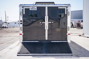 Best Quality With The Best Market Price Aluminum Livestock <b>Trailer</b> Dual Axle Black With Red Reflectors And Silver Trim - Product Image 2
