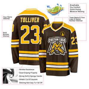 Nouveau maillot de hockey avec logo personnalisé de haute qualité vêtements de hockey sur glace par sublimation pour hommes maillots de hockey lavés respirants à séchage rapide - Product Image 3