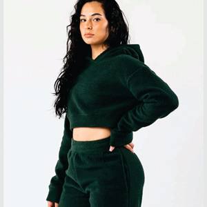 เสื้อฮู้ดครอปท็อปแบบสั่งทำปี 2023 สำหรับผู้หญิง คุณภาพสูง แขนยาว แบบสวมหัว - Product Image 3