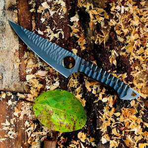 Couteau de chasse à lame fixe en acier Damas de haute qualité, vente en gros OEM, manches personnalisées, camping, dos droit, bord plat, 3 ans - Product Image 3