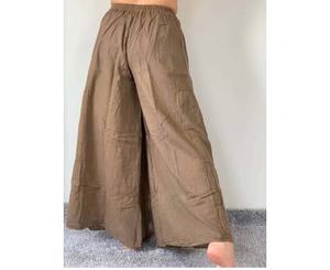 กางเกงโยคะผ้าซาตินผู้หญิงชุดนอนผ้าฝ้ายใส่สบายตกแต่งโลโก้ด้วยผ้าจีบ - Product Image 3