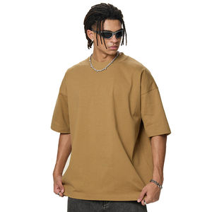 T-shirt de sport de luxe pour homme, imprimé sur mesure, 100 % coton épais 250 g/m², épaules tombantes, coupe oversize, motif uni, tricoté, tendance - Product Image 5