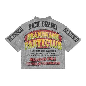 Venta al por mayor TF Custom Streetwear Trendy Football Shirt Bordado Diseño Logo Mesh Crop American Football Jersey - Product Image 2