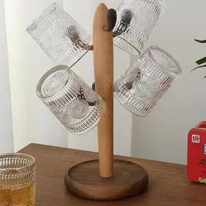 Western Style New Wooden Glass Stand Non-Folding Multifunction Customized Size Shapes Cup Glass Holder Low Price Certified - Product Image 1
