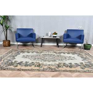 Tapis vintage 5,4 x 8,8 pieds, grand tapis turc, tapis en laine marron à motifs floraux - Product Image 1