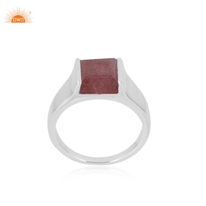 Meilleure bague antique en argent sterling 925 avec pierres précieuses en quartz fraise naturelle pour les fêtes Festival fabricant de bijoux personnalisés - Product Image 1