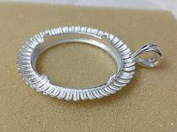 Meistverkaufte Umweltfreundliche 925 Sterling Silber Handgefertigte 25mm Offene Fassung Anhänger-Einstellung 14K Vergoldete Schmuckkomponenten