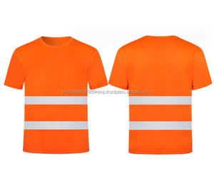 T-shirts de sécurité réfléchissants jaunes de qualité supérieure, col rond, manches courtes, avec bandes réfléchissantes, t-shirt réfléchissant pour hommes - Product Image 3
