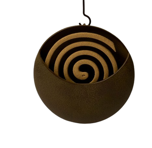 Bobina de mosquito redondeada hecha a mano, incienso, Oro Negro pulido, soporte de bobina de mosquito de hierro portátil creativo - Product Image 4