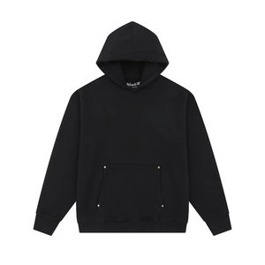 Wholesale Top Quality Heavyweight Cotton American Streetwear Custom Logo Hip hop Oversize Flock Print Men's Hoodies - Product Image 1