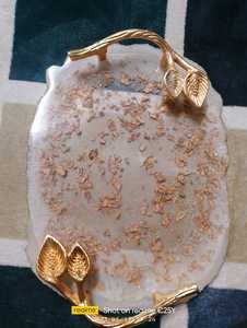 ถาดอเนกประสงค์งานฝีมือเรซิ่นอีพ็อกซี่ดีไซน์อุตสาหกรรม ตกแต่งด้วยเกล็ดทองแดง สำหรับเสิร์ฟอาหารเย็น ขายดี รับสั่งทำ - Product Image 3