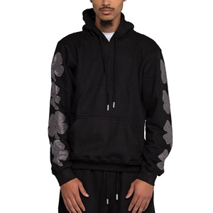 Nueva tendencia Best Street Fashion Hombres Sudadera con capucha suelta Sudaderas con diamantes de imitación Diseño personalizado Precio al por mayor Sudadera con capucha de invierno - Product Image 1