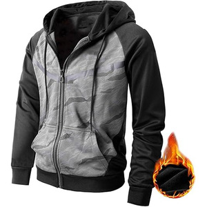 Vintage Printed Camouflage Hoodie for <b>Men</b> | Custom Long Streetwear for Hunting | <b>Camo</b> Zip-Up Hoody with Logo Pattern for Winter - Product Image 1