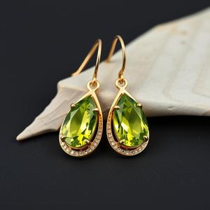 Nueva colección hermosos pendientes de plata de ley 925 con amatista peridoto Zirconia para mujer - Product Image 3