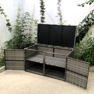 Ensemble de meubles de patio en osier gris pour l'extérieur Boîte de rangement décorative en métal et aluminium pour le salon pour l'intérieur et l'extérieur. - Product Image 1