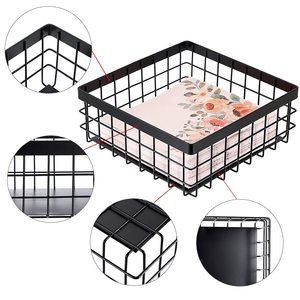 Soporte decorativo para servilletas de cocina, cesta negra para centro de mesa, accesorios de vajilla, soporte para servilletas, gran oferta - Product Image 4
