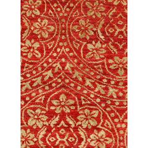 Aurora <b>Red</b> & Orange Hand Knotted Wool & <b>Silk</b> Rug Floral Pattern for Home Entryway & Bedroom 9x12 Rectangle Skrt-516 Room Rug - Product Image 3