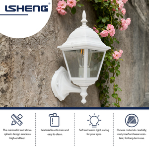 Đèn tường/trần ngoài trời kiểu châu Âu cổ điển, chất liệu nhôm, chân E27, chống nước IP44, điều khiển từ xa - Product Image 4