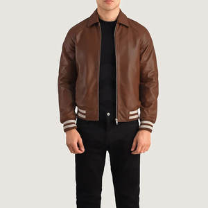 Manches longues dernière conception veste d'hiver de haute qualité hommes sport cuir Lettermen veste - Product Image 2