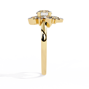 Luxury 0.60 Carat Lab Grown Brilliant Cut Diamond Cluster <b>Ring</b> IGI Certified 10K-18K Gold <b>Band</b> Modern Engagement <b>Ring</b> - Product Image 5