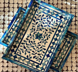 Toptan ve ucuz fiyata ev dekor için inci servis tepsileri 3 renkli yuvarlak anne seti - Product Image 4