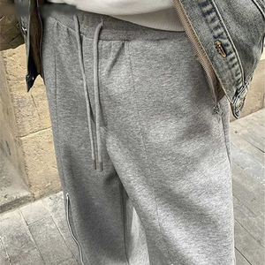 Pantalon de survêtement personnalisé en polaire pour hommes, jogging décontracté, baggy en éponge française, pantalon de survêtement évasé zippé à l'avant, empilé pour hommes - Product Image 6