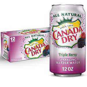 Canada Dry 12-Pack Triple Berry Sparkling Seltzer Water Boisson gazeuse en bouteilles Ramune aromatisé au gingembre - Product Image 1