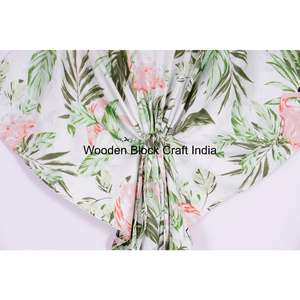 Caftán Largo Estampado Floral para Mujer, 100 % Algodón Puro, Vestido Caftán Sencillo, Tela de Algodón Puro para Todas las Temporadas - Product Image 4