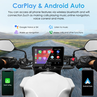 Carpuride W702Pro - Pantalla de Navegación GPS Portátil de 7 Pulgadas, Resistente al Agua, con CarPlay, Android Auto, Intercomunicador para Compartir Música, 1 Año de Garantía para Motocicleta