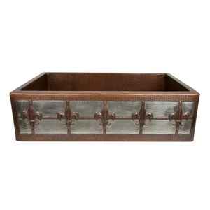 Lavabo de salle de bain en cuivre à double vasque, de haute qualité, fait à la main, design, vente en gros, forme personnalisée, lavabo en gros - Product Image 2